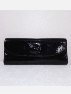 New! HOBO Eden Black Patent Leather Clutch